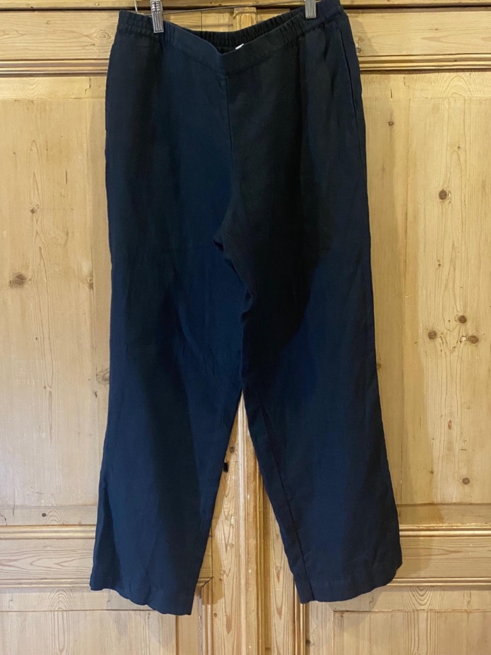J.Jill Love Linen Wide Leg Pull On Pants Black Medium Missy